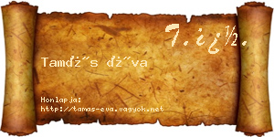 Tamás Éva névjegykártya